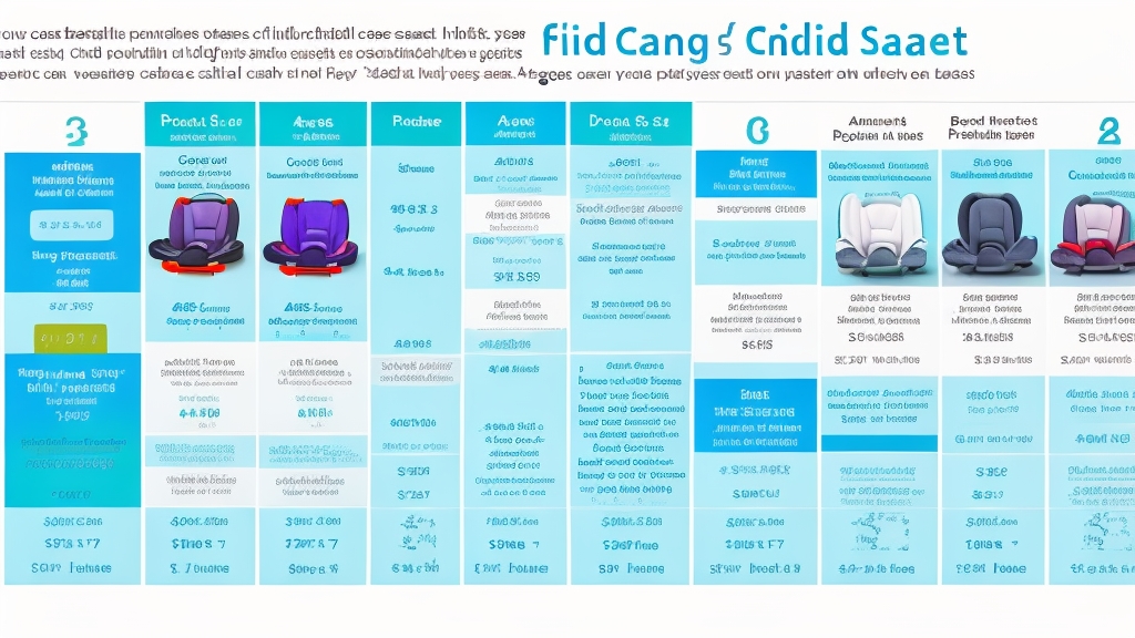 Részletes összehasonlító táblázat négy különböző gyerekülés típussal korosztályok és súlyhatárok jelölésével